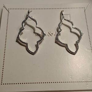 Pave arabesque chandelier earrings 